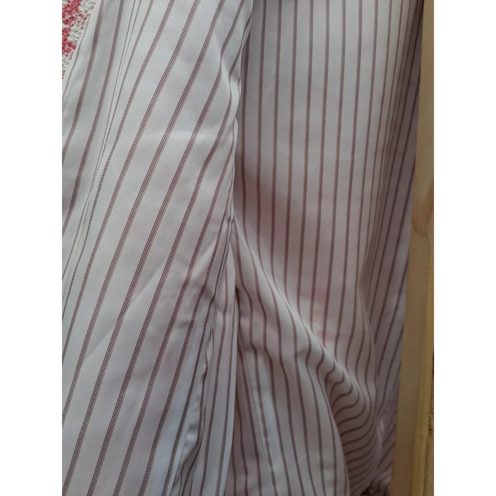 💐EUC TALBOTS Blazer Jacket Pink White Checkered Tweed Fringe Sz. 12 - Picture 11 of 14